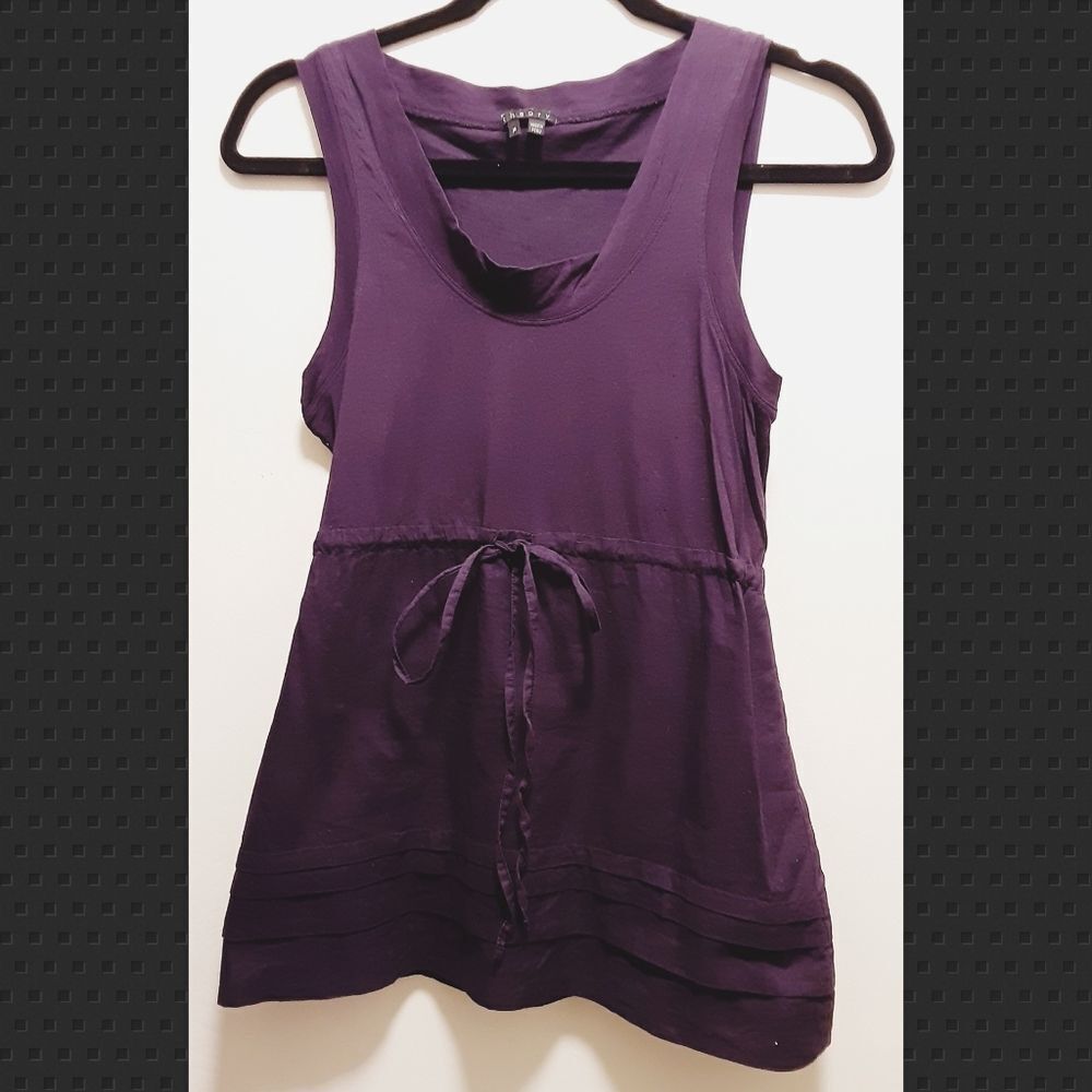 TR Theory drawstring waist mixed fabric lined tunic - EUC